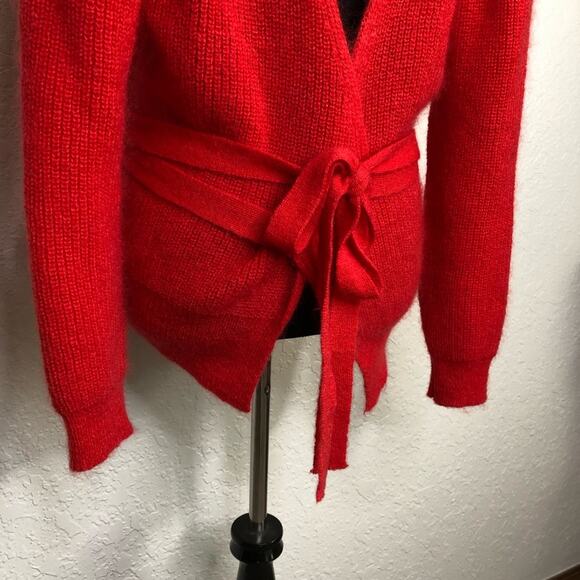 Alexachung red wrap style open back mohair blend sweater size Medium - Picture 11 of 16